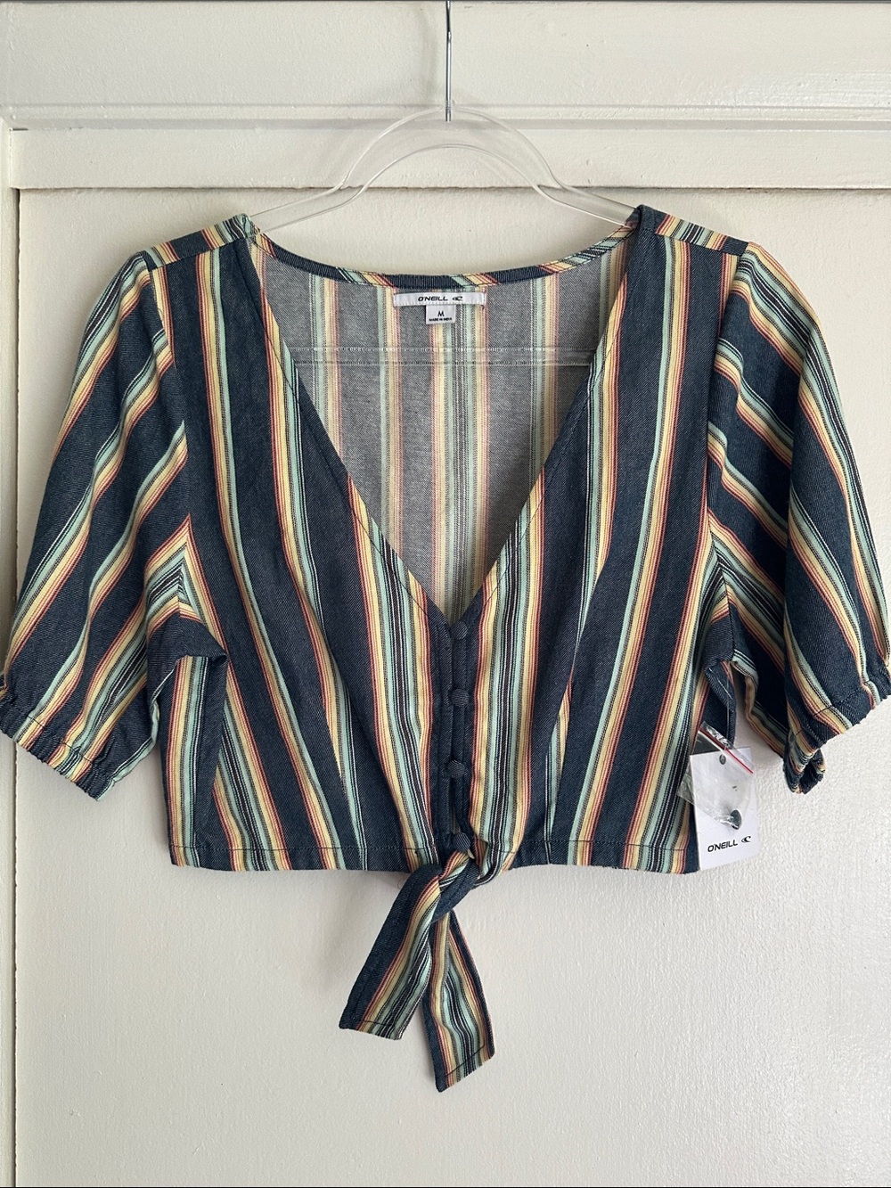 O’Neill Kaylee Striped Crop Top NWT Size M